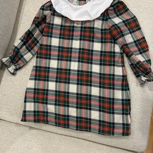 The Beaufort Bonnet Company Plaid Dress with White Collar 4T